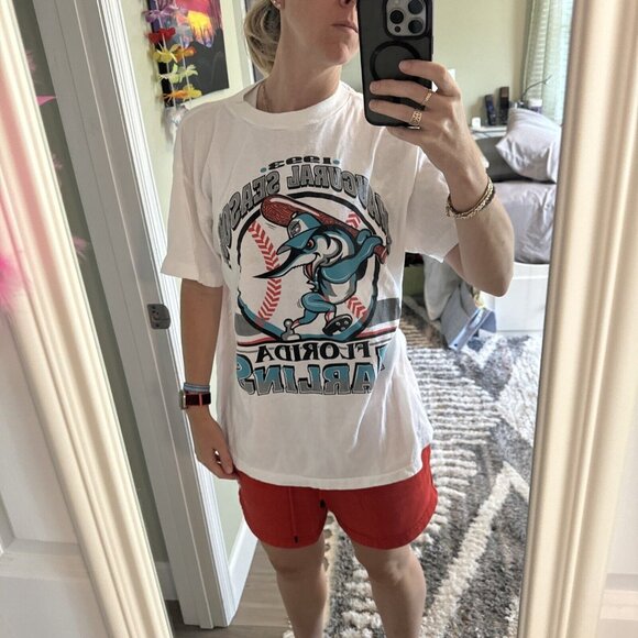 Vintage Florida Miami Marlins Inaugural 1993 Shirt Sz L Fits SM Single Stitch - Picture 9 of 11